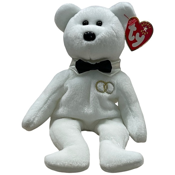 Ty Other - MR. 2001 Ty Beanie Babies White Bear Groom with Bow Tie